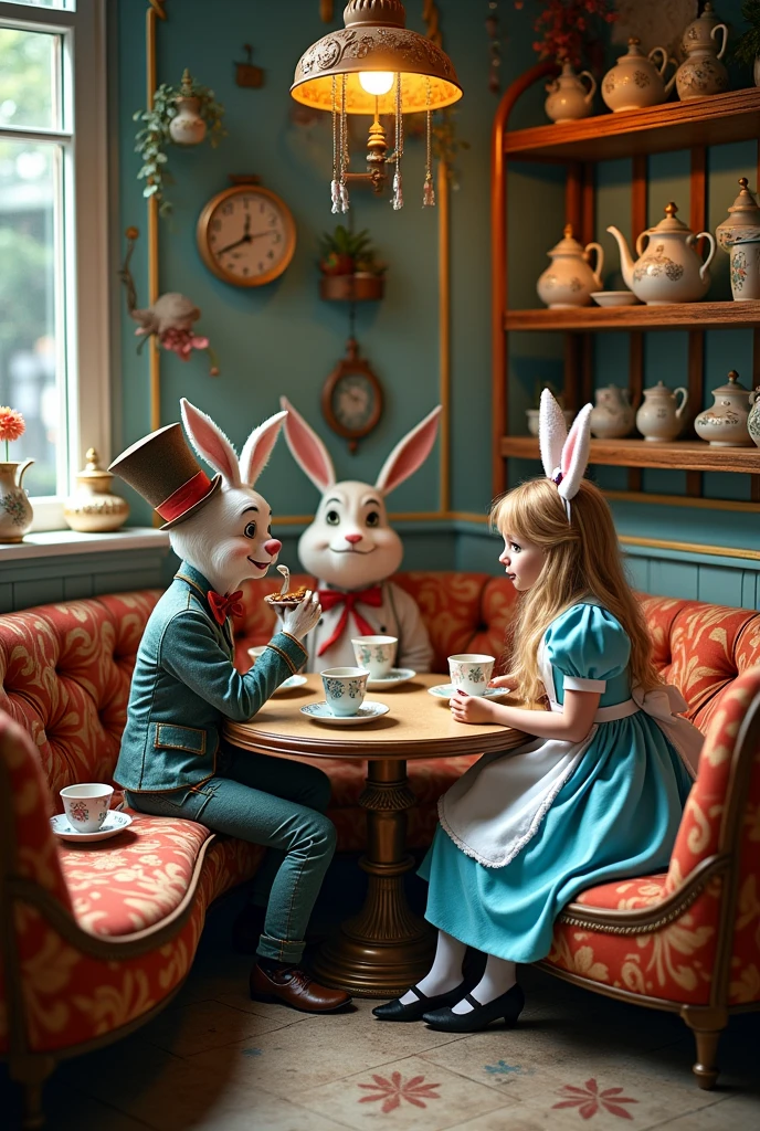 Photography set up for a traditional Alice in Wonderland themed cafe scene.