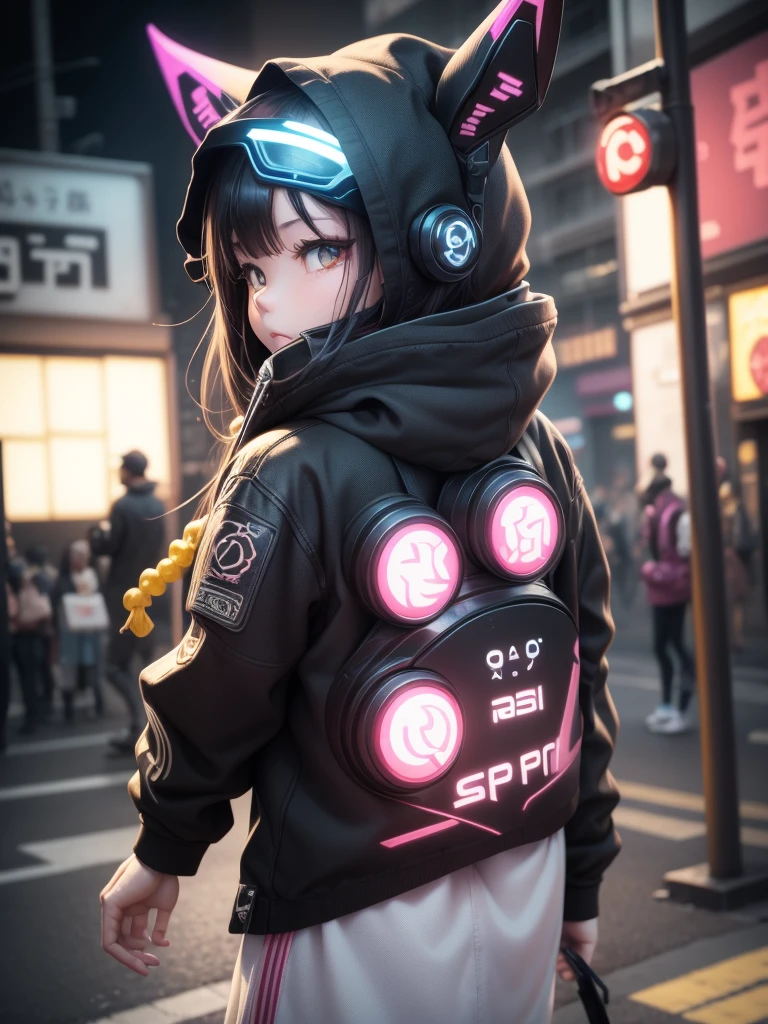 3DToy、ip、Cyberpunk style、Mechanical Rabbit、Simple background、Best quality、C4D、Mixer、3D Model、Toy、whole body、Watch the audience、Ultra Detail、Clean background、ip by pop mart、Physical blind box、Vivid colors、Street Style、high resolution、Lots of details、Pixar、Candy colors、fashion、Art -- ar 3:4-niji 5-style expressional-g 0.5-s 100