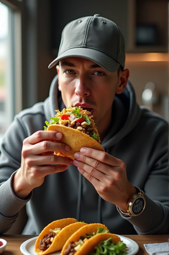 Eminem eating tacos