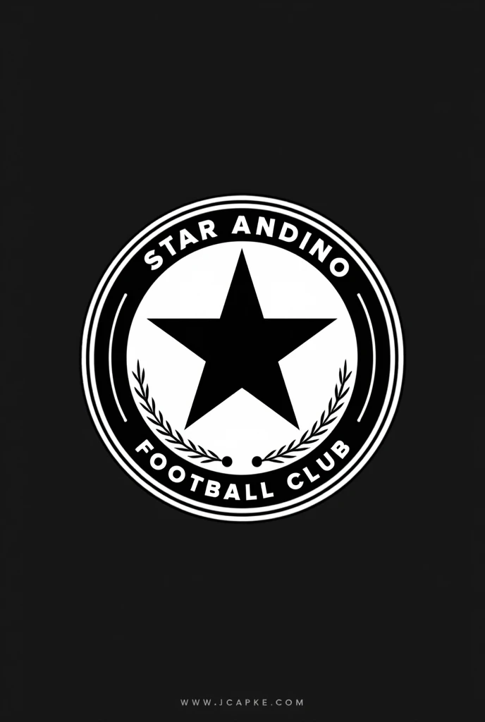 Star Andino football club logo, black and white, circular logo like professional football teams 