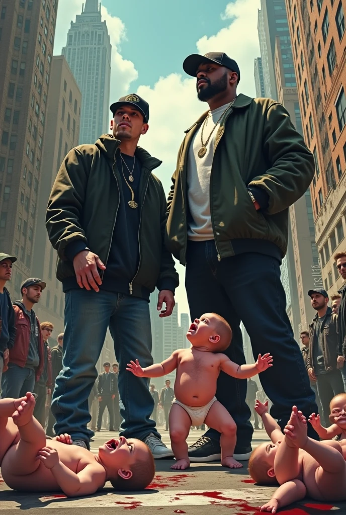 Slim Shady in the US New York with Ice Cube kicking babies
