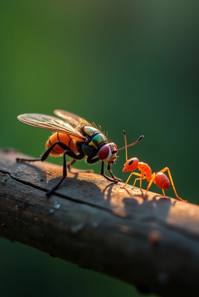 A firefly and an ant