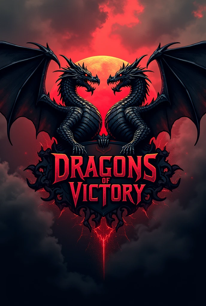 Fassa uma logo dark de squad com o nome dragons of victory