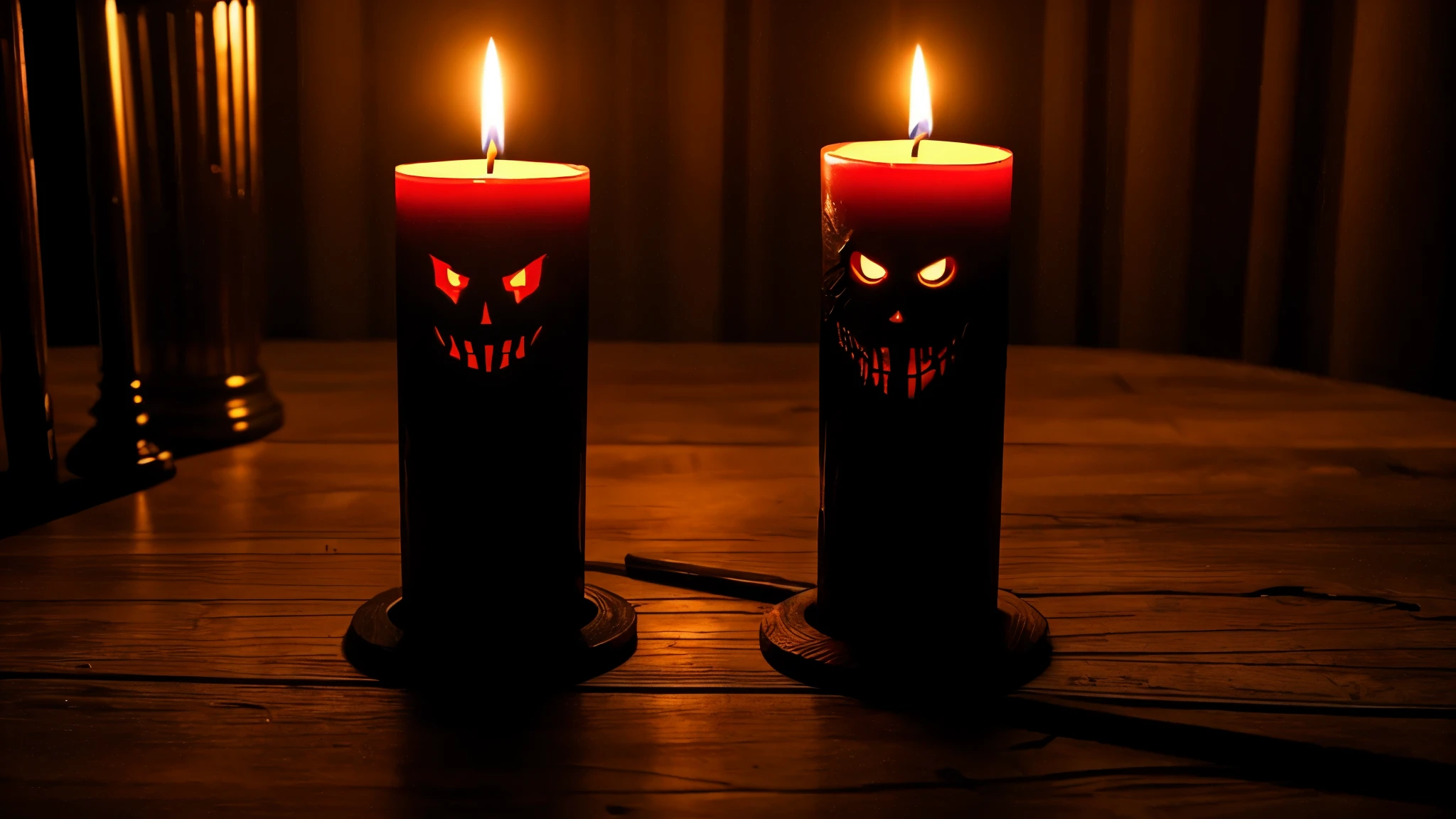 create a scary thumbnail for this scary title: Candlelit Convergence