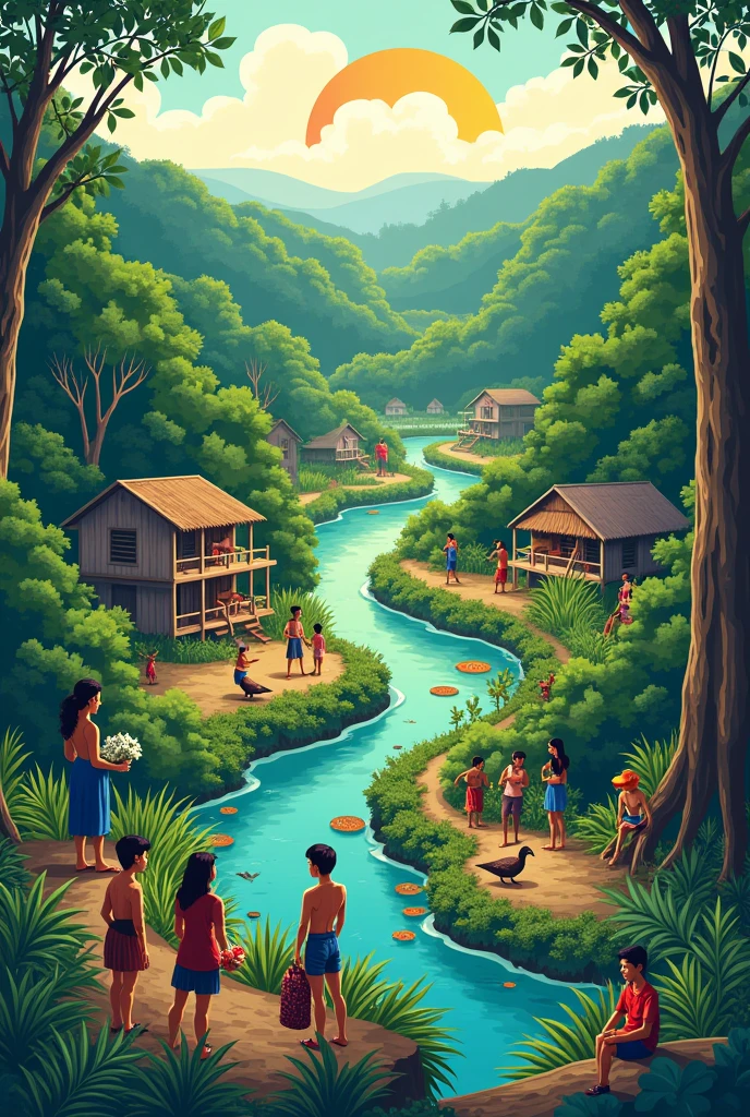 Create a poster with the main activities developed in the Rio Negro Sustainable Development Reserve