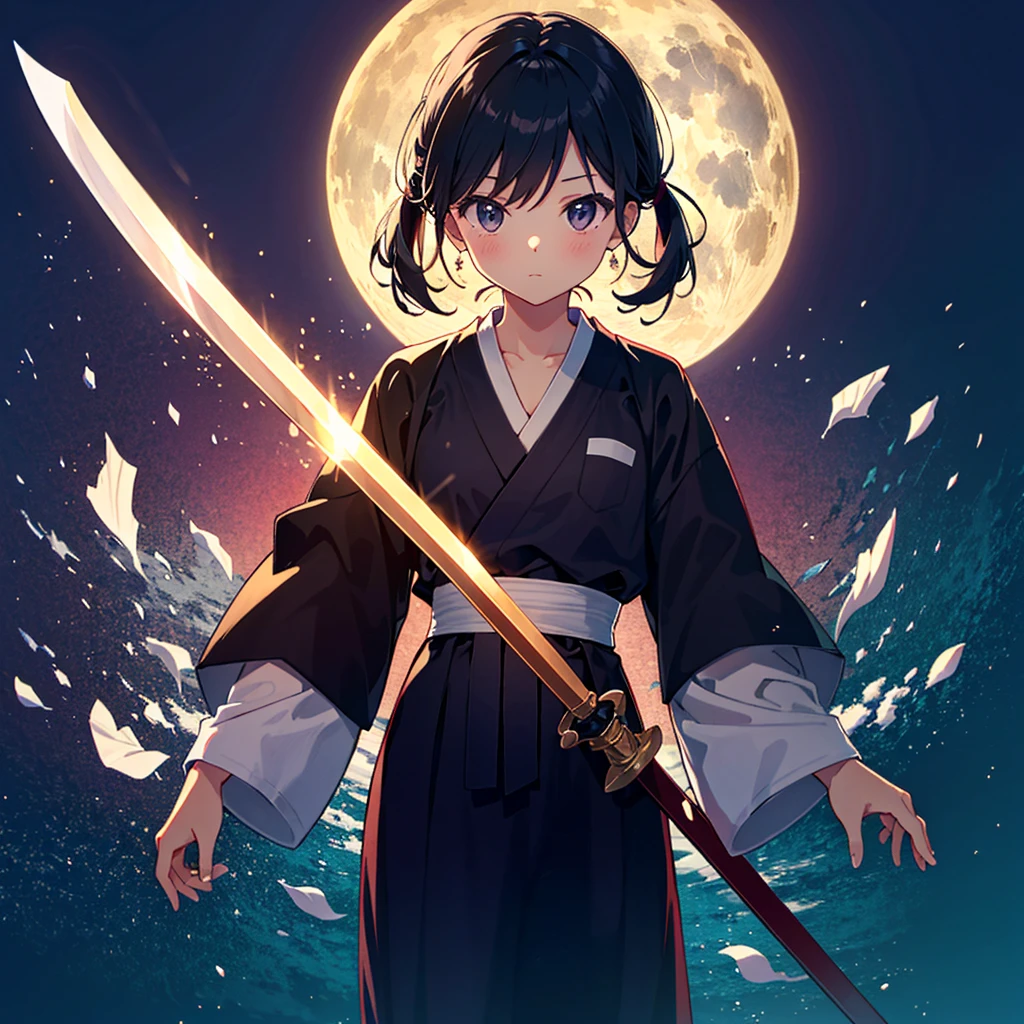 {{{Masterpiece, highest quality, high resolution background}}}, bright and beautiful atmosphere, 1 girl (, round face, baby face), small breasts, kendo dojo, girl wearing kendo uniform and holding a wooden sword, "deltamon_sdXL :0.73)>Deltamon"