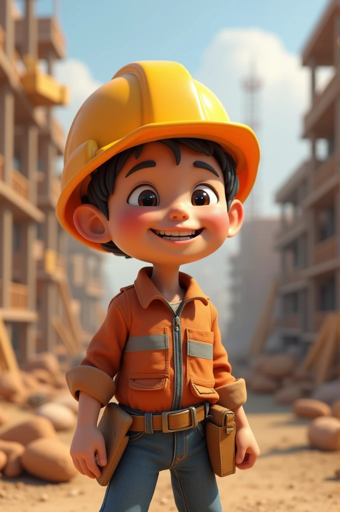 Animated Architect Chango in a construction so that the background is not out of focus