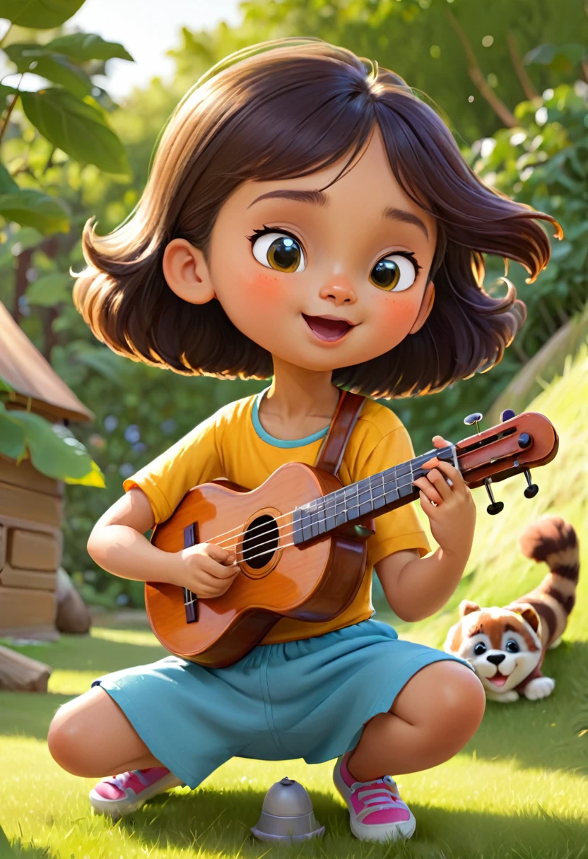 CARTOON CHILD PLAYING INSTRUMENT
