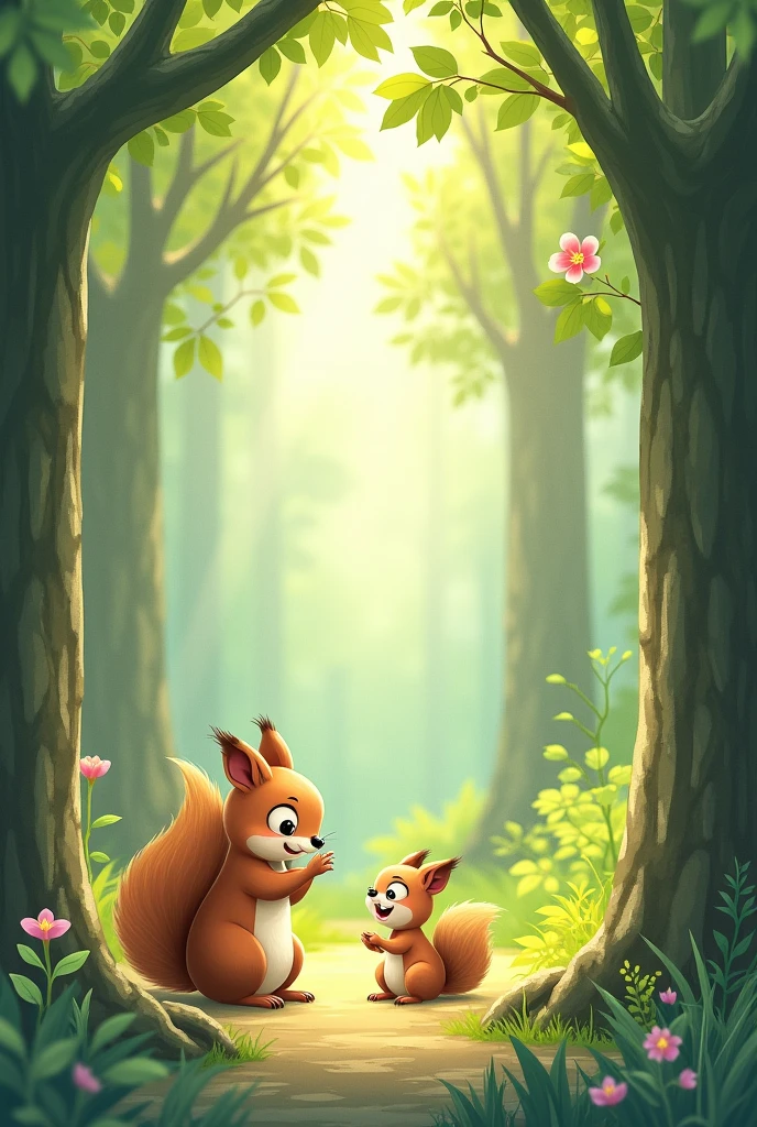 Please draw a picture book. Please draw 4 pages in one illustration with a gentle touch. Please draw illustrations for all pages and give them a title.:
「A small story of life」
Page 1:
In the big forest、There lived a little squirrel。The squirrel's name is Lili。every day、Running energetically through the forest。
Page 2:
Lili loves playing with her forest friends.。but、リリのmotherは、Always Lily「Be careful.」Says。
Page 3:
one day、Lili is in the deep forest、I found a wounded bird。The little bird is very weak、I couldn't even move my wings.。
Page 4:
Lily was surprised、I wanted to help the little bird.。「How can I help the bird??」Lili was in trouble。
Page 5:
Lili gently picked up the little bird.、motherのところへ急いで帰りました。「mother、The little bird is weak。What should I do?」
Page 6:
motherは静かにリリに言いました。「Life is very important。We care for each other、We have to help each other.。」
Page 7:
motherは小鳥のために、Make a bed out of soft grass、I was cared for with kindness.。リリもmotherと一緒に、I prayed for the little bird to get better.。
Page 8:
A few days later、The little bird slowly regained its strength、Now I can fly again。リリとmotherは大喜びです。
Page 9:
「I'm glad the little bird can fly again!」Lily said happily.。
Page 10:
motherはリリに微笑みかけて言いました。「No matter how small a life is、Everyone is important。We have to treasure that life。」
Page 11:
Lily nodded.。「I get it.、mother。I will continue to cherish my friends and the creatures of the forest.。」
Page 12:
Lili is a little bird「Goodbye」While saying、I vowed in my heart。Let's not forget the importance of life、To continue to have a kind heart。
The end of this story、The preciousness of life and the importance of helping each other、Our goal is to make it easy for young children to understand。