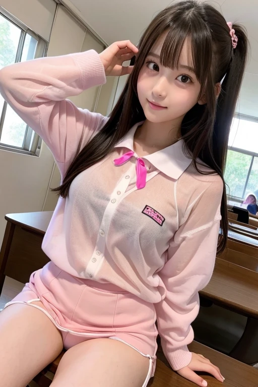 Cute Girls､high school girl､Pink camisole､See-through