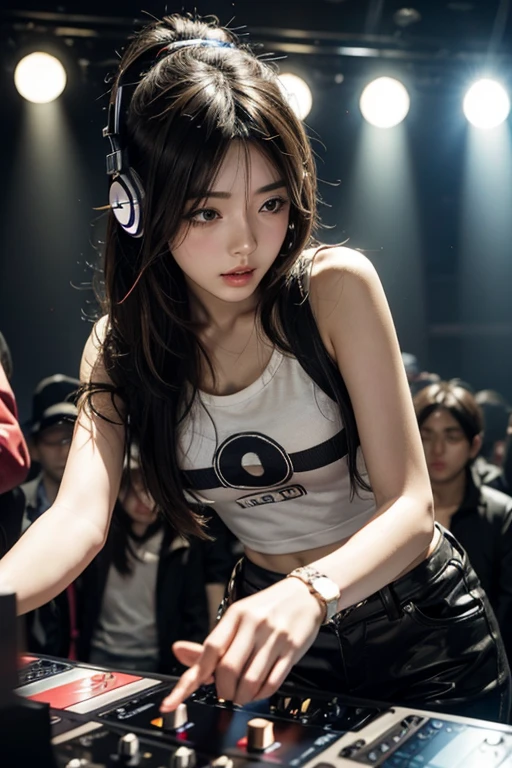 japanese girl,DJ,club,headphone,hip hop

