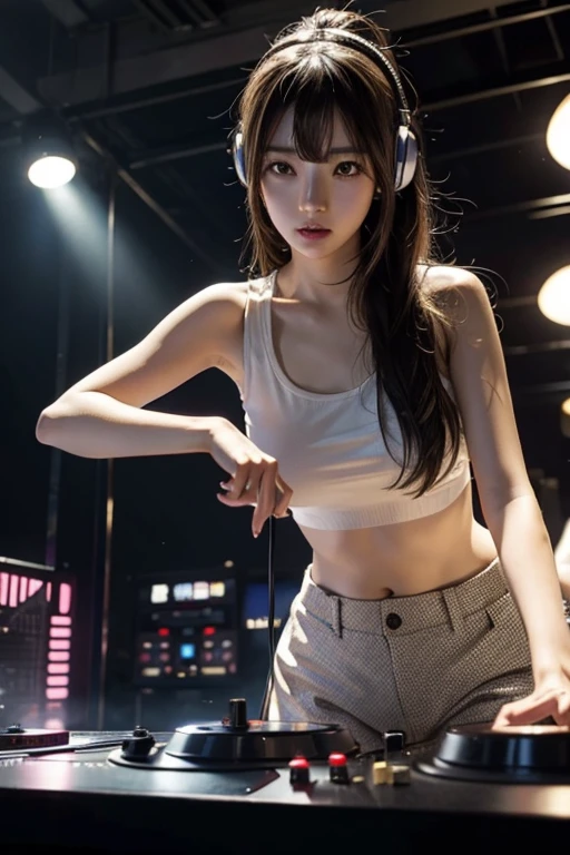 japanese girl,DJ,club,headphone,hip hop

