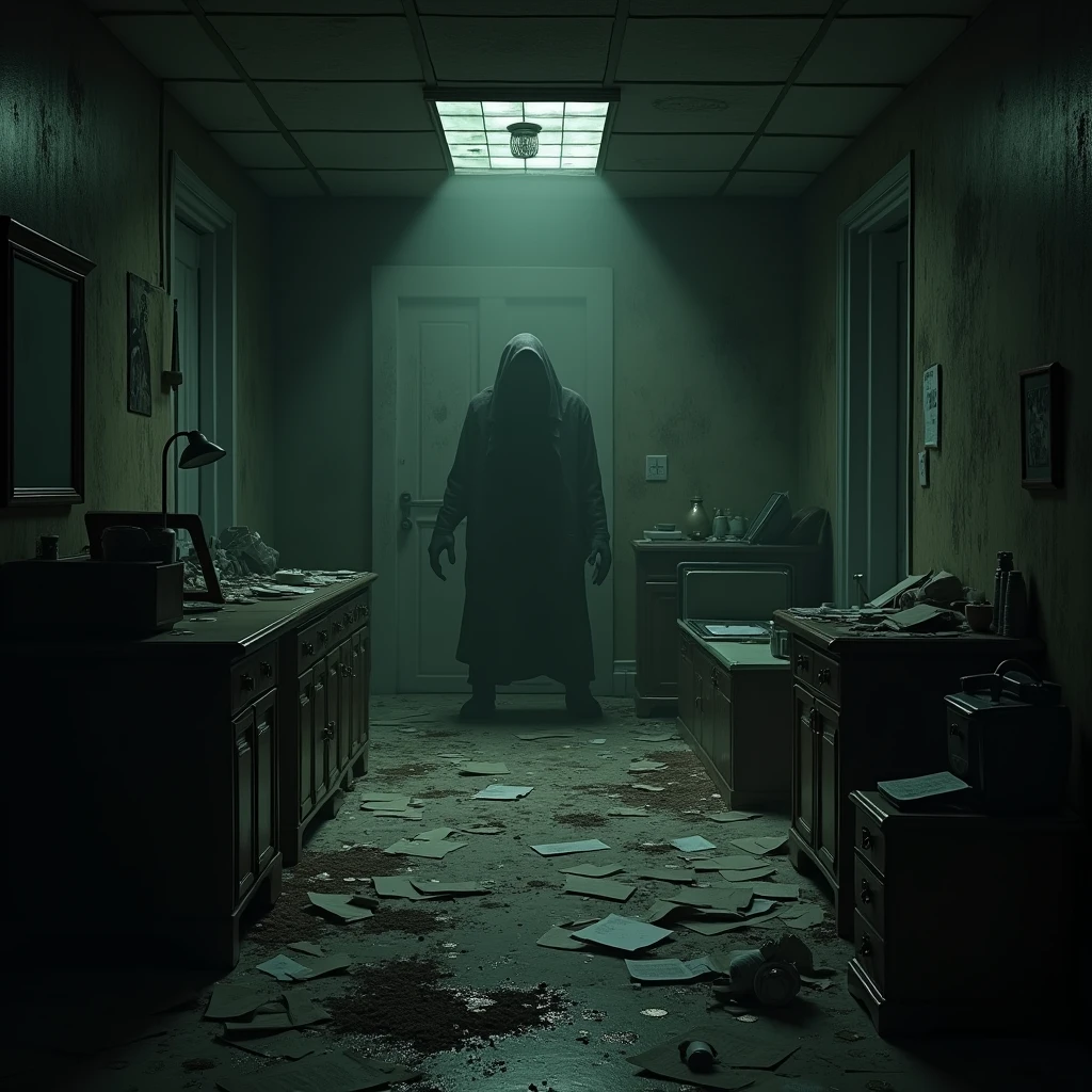 Full view of a Scary dirty room