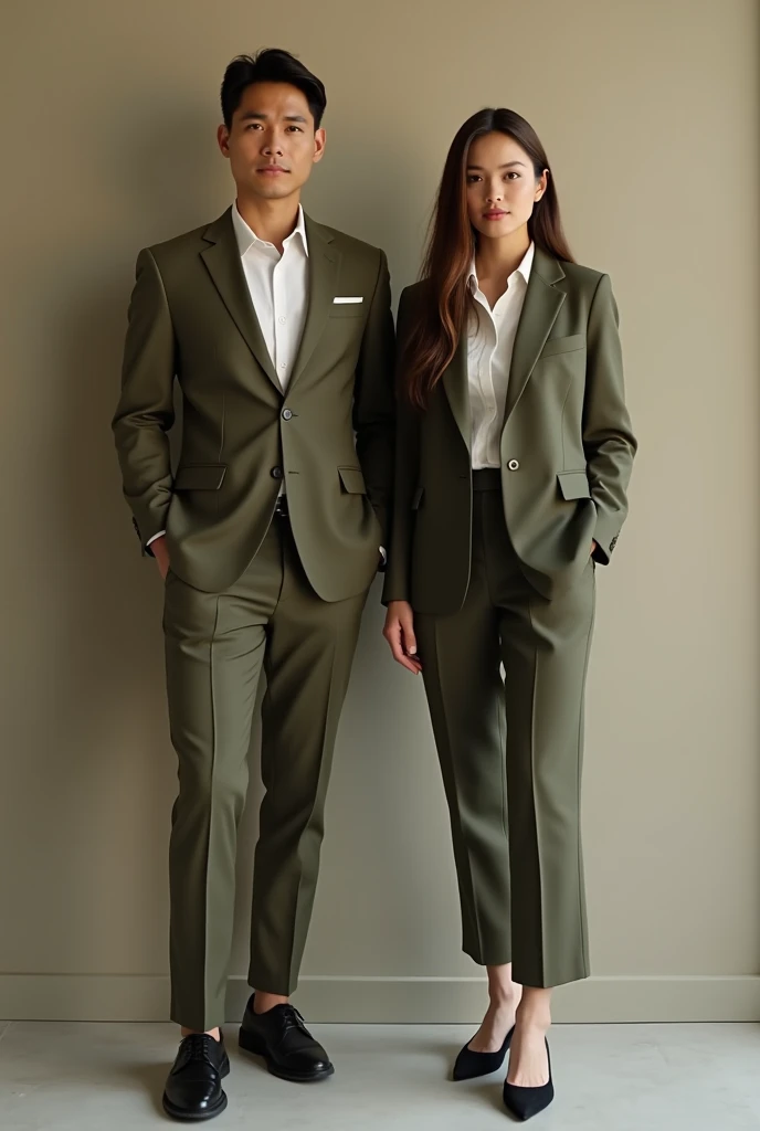 A social uniform for the accounting area, men and women earthy colors