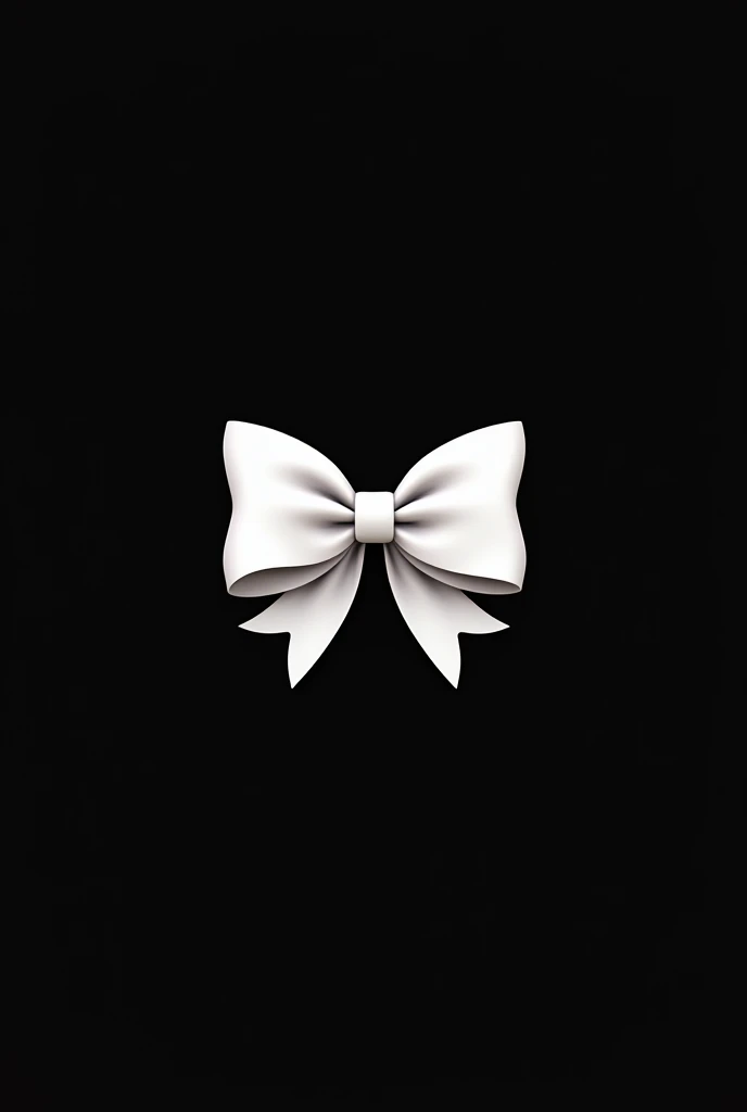 Logo for hair bow store, black background and white bow