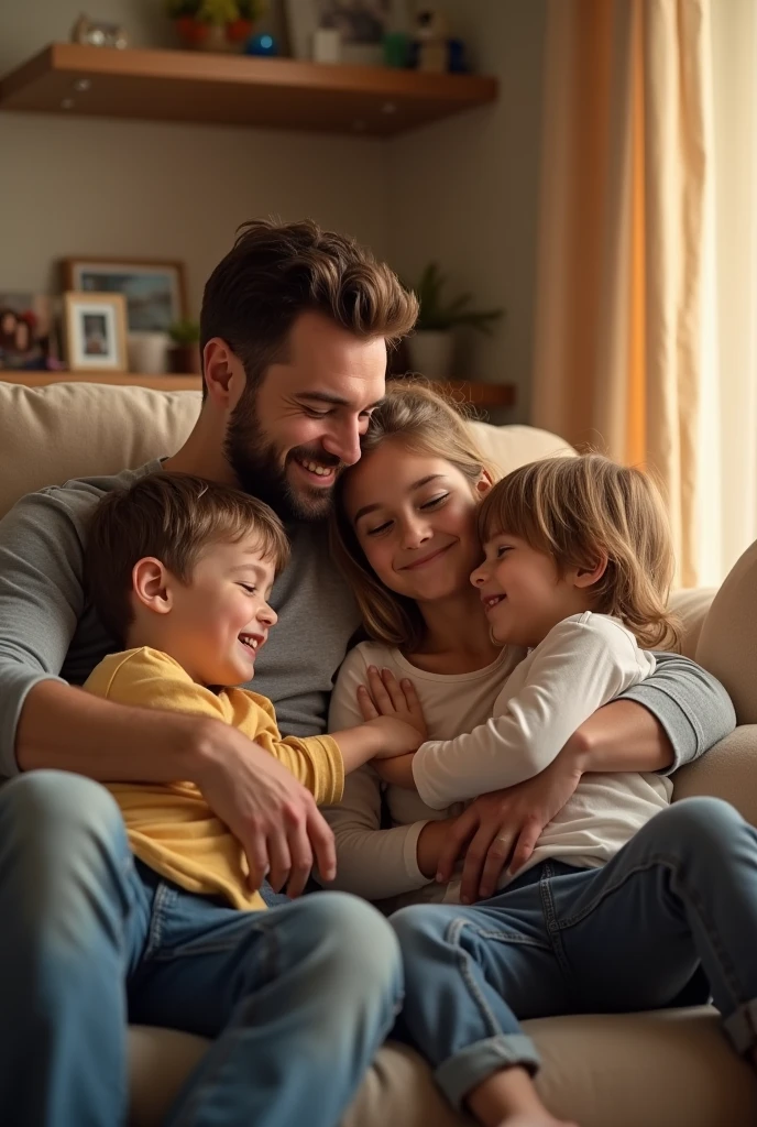 A gay boyfriend with his children
