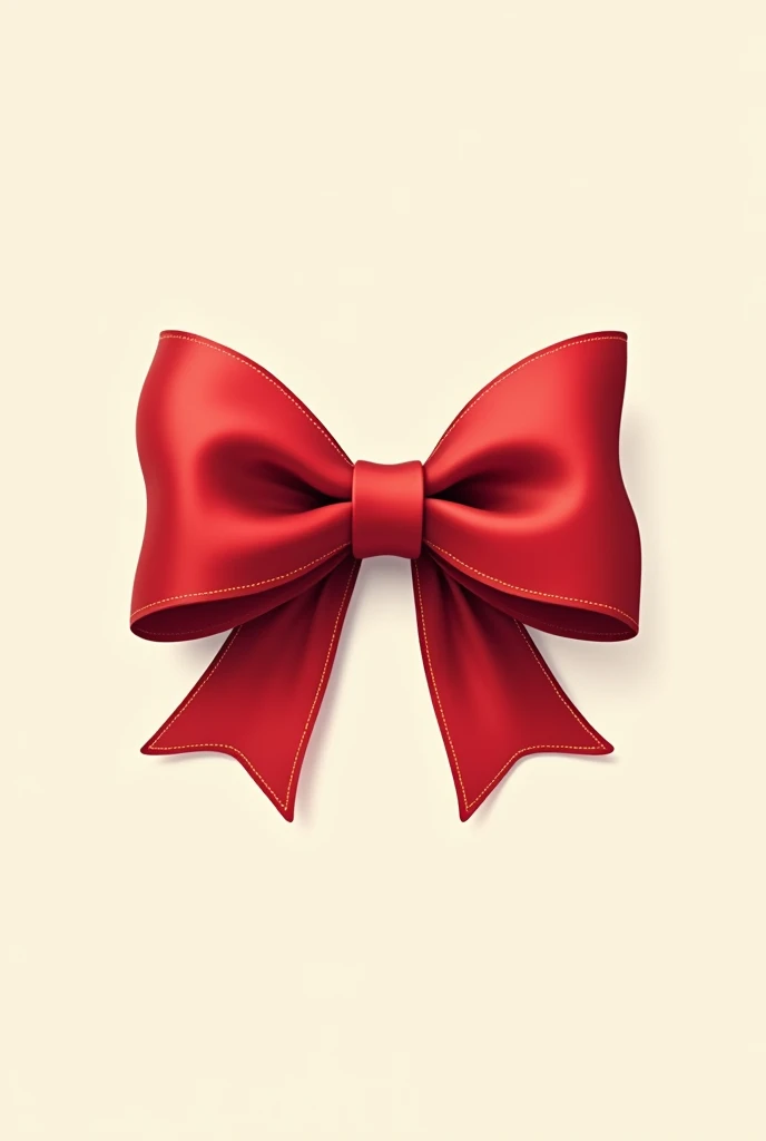 Logo for hair bow store, cream background and red bow