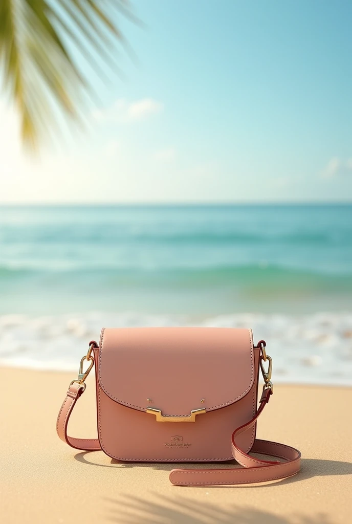 Make me charles and keith small sling bag with stitch with beach background