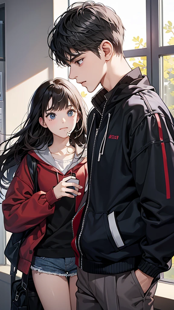 college student couple,shut your mouth, Stationary face