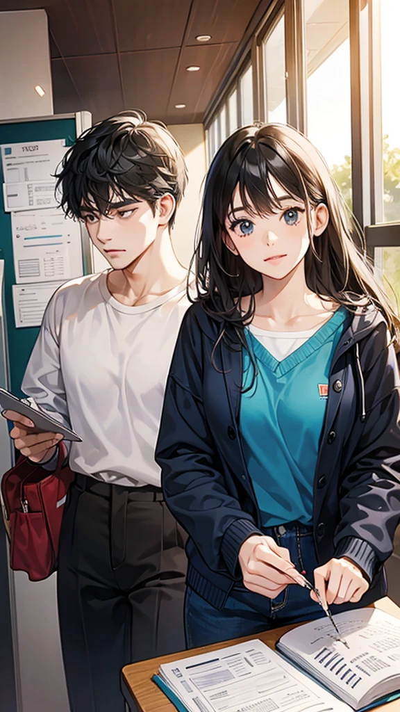college student couple,Stationary face