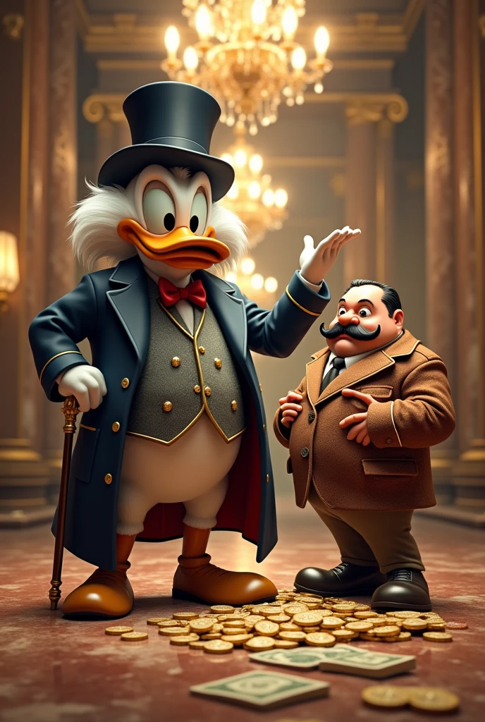 Crie uma imagem com o tio patinhas, Richie Rich & Rich "Uncle" Pennybags