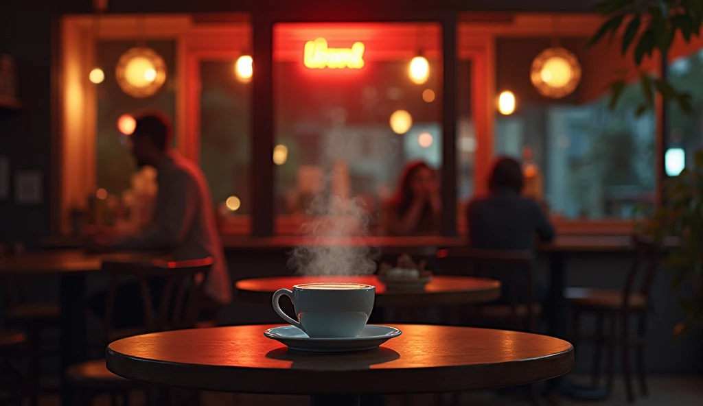 LOFI,night、record、indirect lighting、JAZZ BAR、Anime Style、Steaming cafe latte、