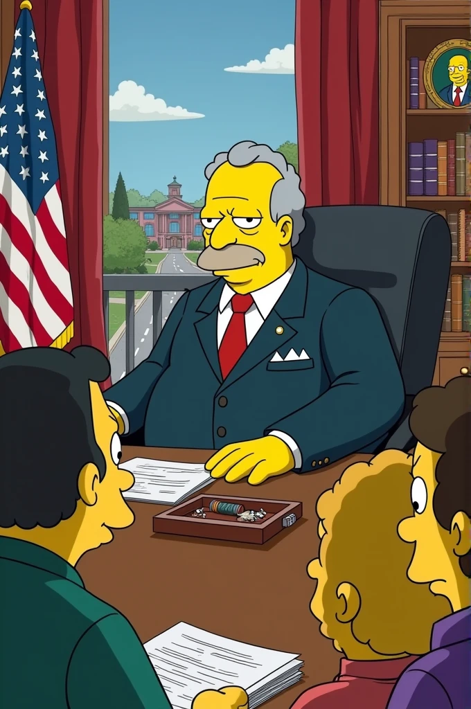 Mayor Mauricio scene from The Simpsons