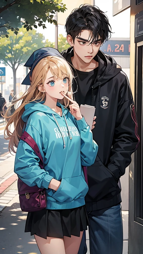 college student couple,shut your mouth, Stationary face
