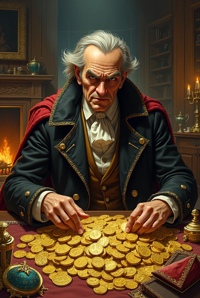 Create an image with the young uncle scrooge with lots of money
