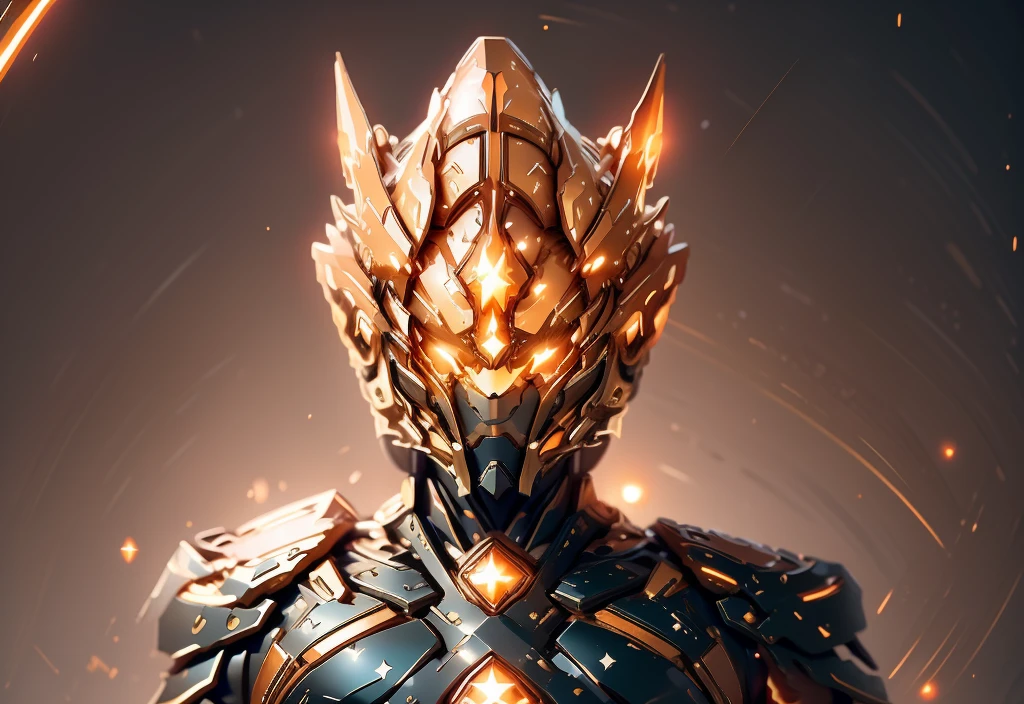 Keep the image original，orange color是星空的主色调，orange color，一些Starry Orange和Starry Orange，Starry Orange，Starry Orange（Ensure its layering and armor texture，Starry sky color as main color）