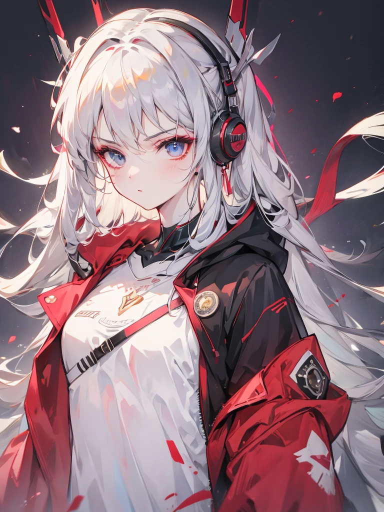 Upper Body, male、Handsome, wearing a black hooded hoodie, cyber punk、Sharp Eyes