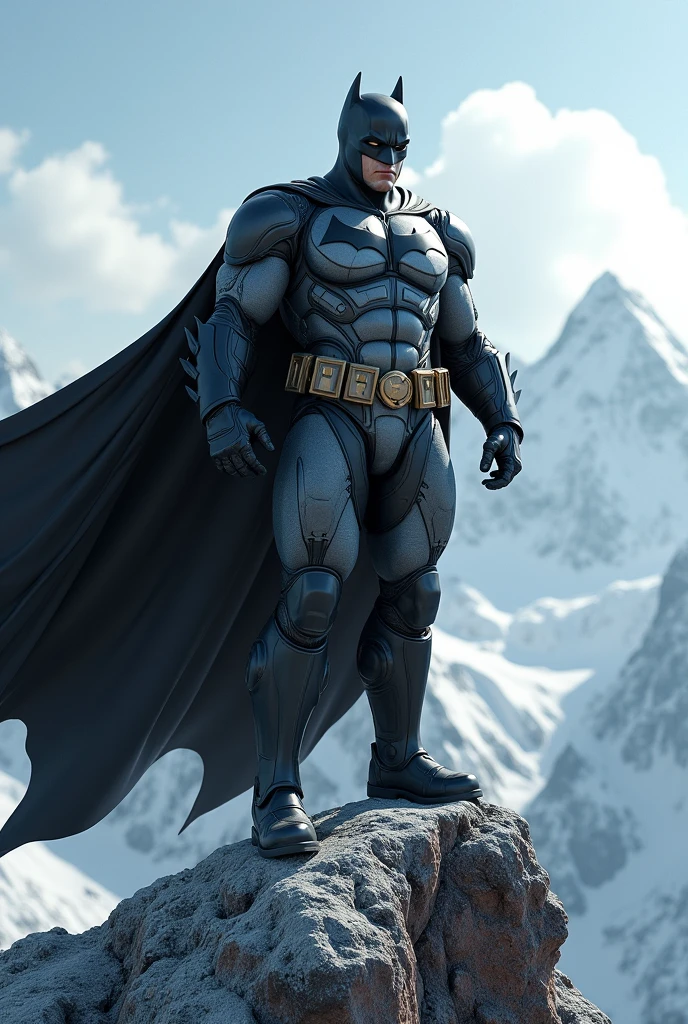 A Batman who is standing on top of everest
