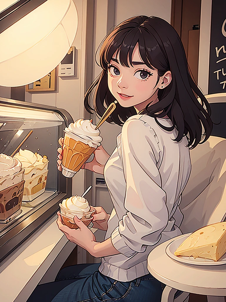 Gelato in a cup、The atmosphere is nice