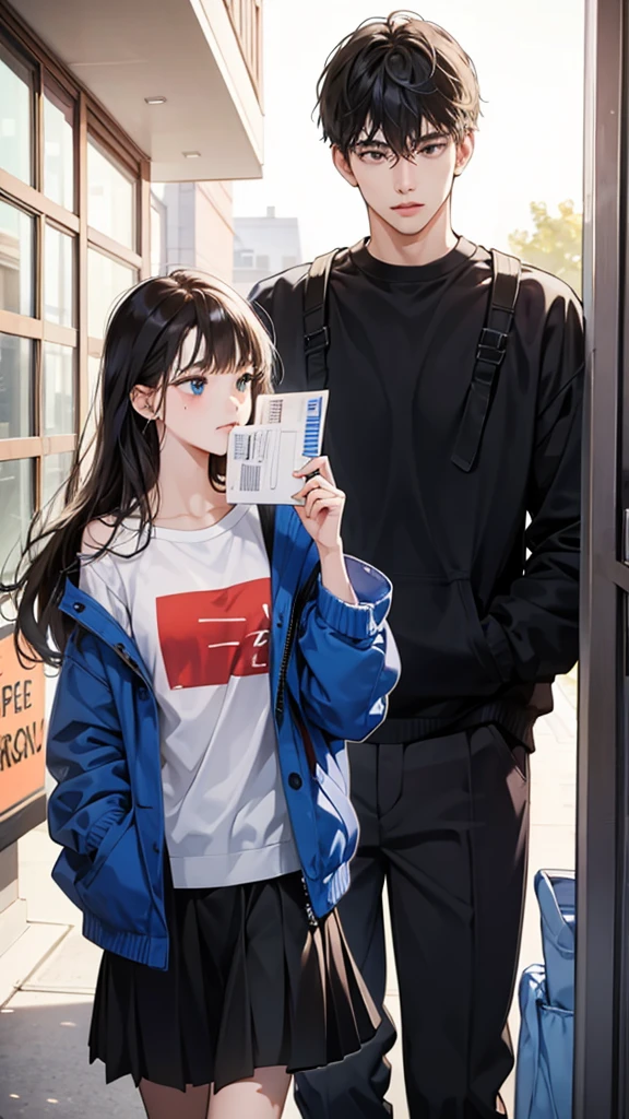 college student couple,shut your mouth, Stationary face
