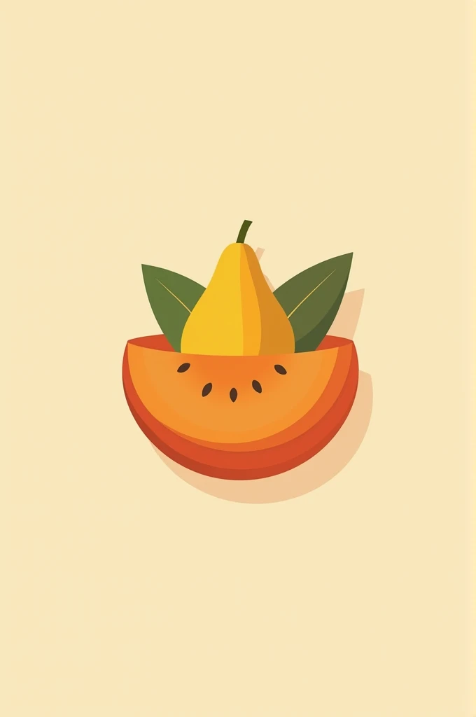 Logo image with a papaya for packaging products 