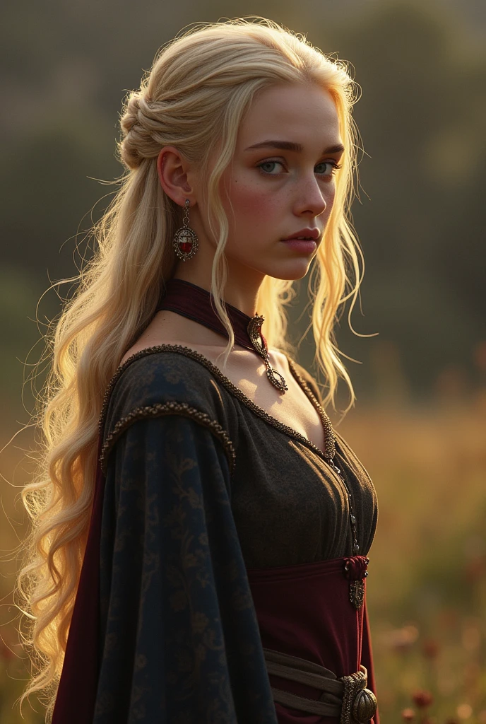 Create the fanart image of vomo would be a firstborn daughter of the daughter of Rhaenyra Targaryen and Ser Criston Cole