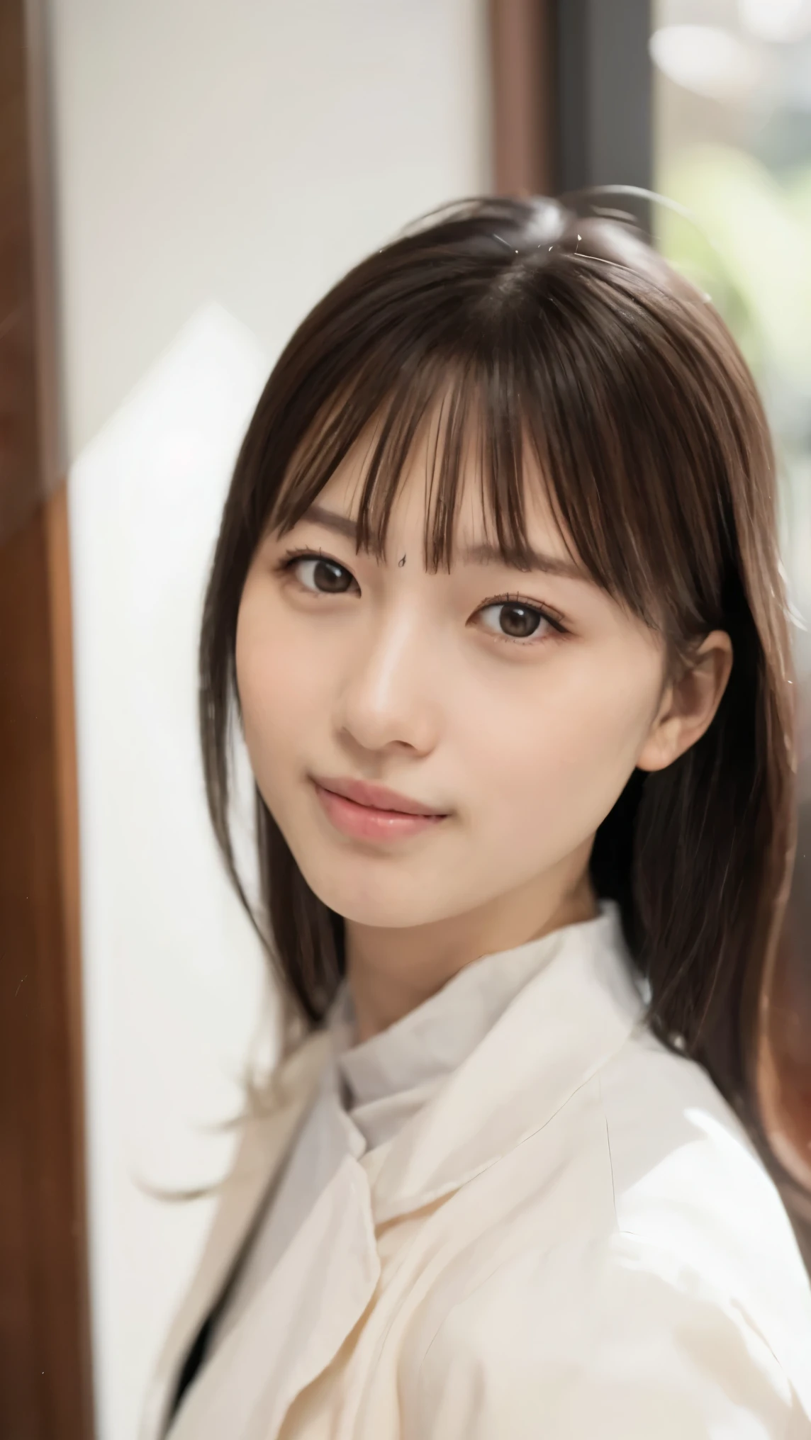 Blonde, Brown Hair, Everything modern:3.66, Cute Japanese Women Photos, smile, 20-year-old, Straight Hair:2.55, (photo Realistic:1.4), (hyper Realistic:1.4), (Realistic:1.3), (Smoother lighting:1.05), (Improving the quality of cinema lighting:0.9), 32K, 1 girl,20-year-oldの女の子, Realistic lighting, Backlight, The light shines on your face, Ray Tracing, (Bright light:1.2), (Improvement of quality:1.4), (Highest quality Realistic textured skin:1.4), fine grain, Detailed face,(smile:1.0), (Emphasis on face close-up:1.3), (Enhances the beauty of skin texture:1.1),((Extremely precise and accurate anatomy:1.0)), (Enhances the beauty of skin texture:1.1), Clean and glowing skin, mesh, thin:1.2, (Realistic:1.3), Realisticなライティング, (Smoother lighting:1.05), 32K, One Japanese woman, fine grain, Detailed face, (Film Grain:1.1),(Accentuates body lines:1.1), High resolution, Natural look, Kind eyes, Improves hair quality, Delicate light and shadow, Transparent muscles, Graceful pose, Beautiful Eyes, Sharp details, Soft light reflection, Beautiful contours, Delicate skin tone, Fine hair texture,Cute Japanese Women Photos,