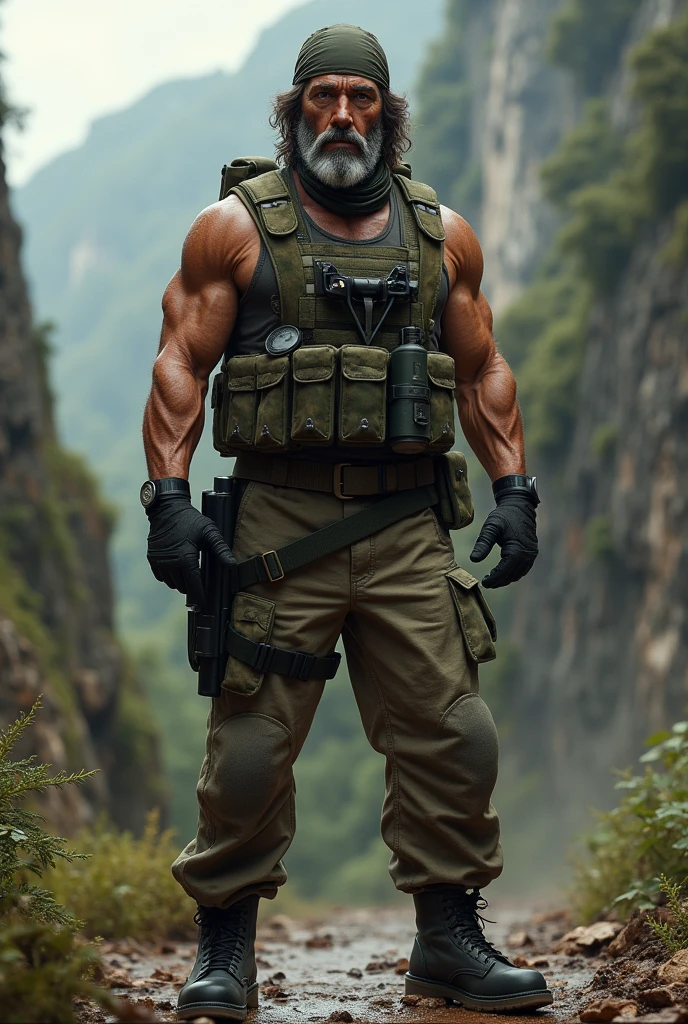 Character design with a Rambo-inspired outfit