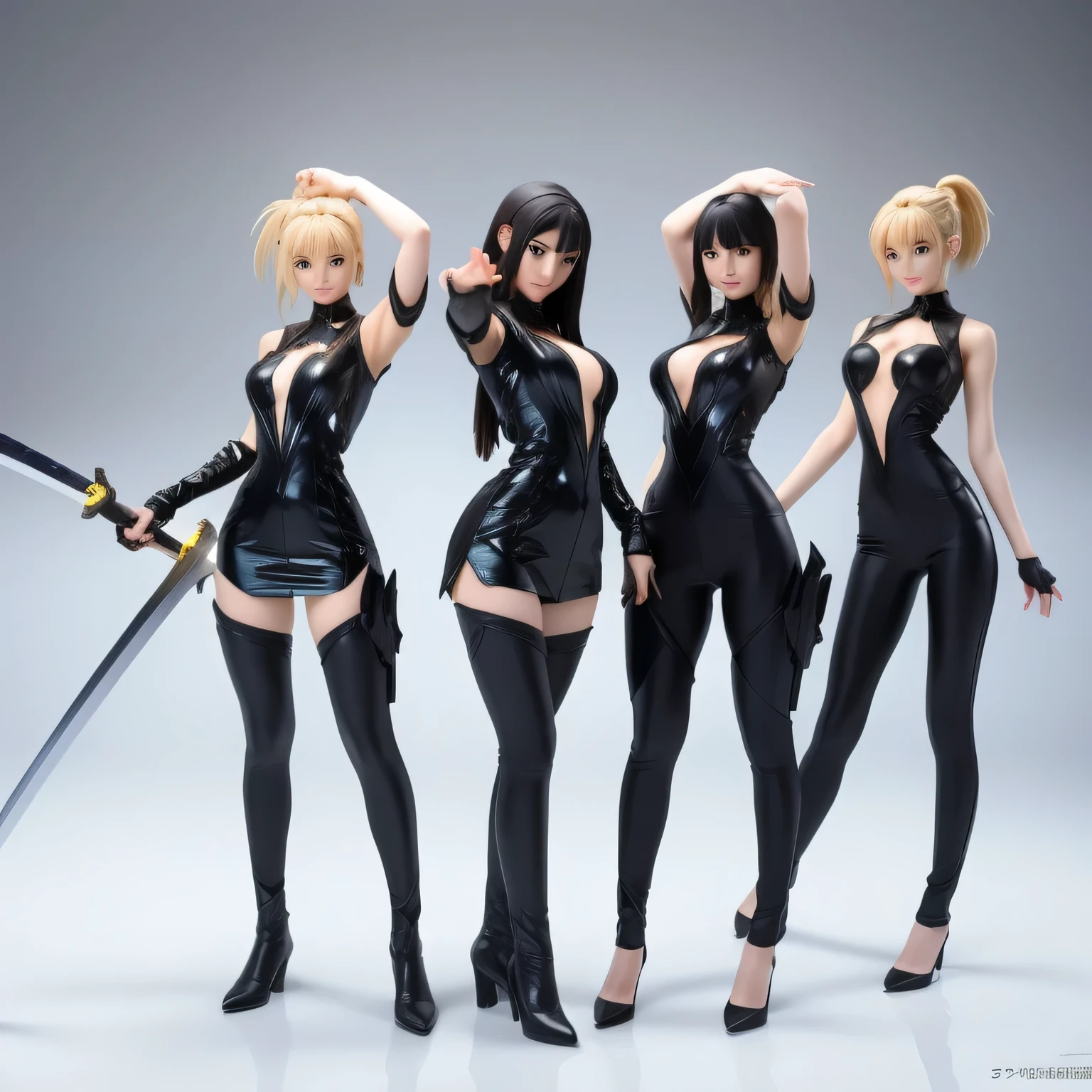 mini dragon, Alone, Ray Tracing, Estilo 3D, 3dmm, (3 poses per photo), full body, (bodysuit branco),(dark dress), over all view,((3 poses per photo)), over all view, Hearts of the Kingdom style clothes,((3 poses in each photo)), over all view, metroid, ((with futuristic sword)),ultra-realistic skin, (big tits)