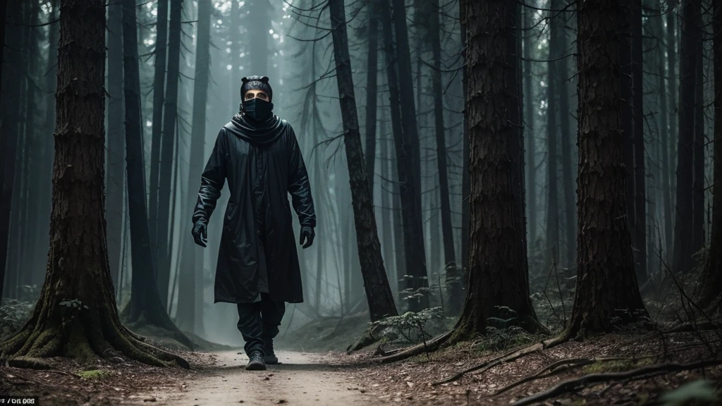 The Man of the Forest from the horror legend is described as a tall, thin figure with long, disproportionate arms and bony hands that resemble claws. His face is concealed by an old, blackened wooden mask, said to have been carved from the very trees of the forest. Those few who claim to have seen the Man of the Forest up close describe his eyes as two black holes, empty and lifeless, capable of inducing a paralyzing fear in those who meet his gaze. He moves silently, as if he is part of the forest itself, and is always preceded by a total silence, as if nature around him holds its breath in his presence.