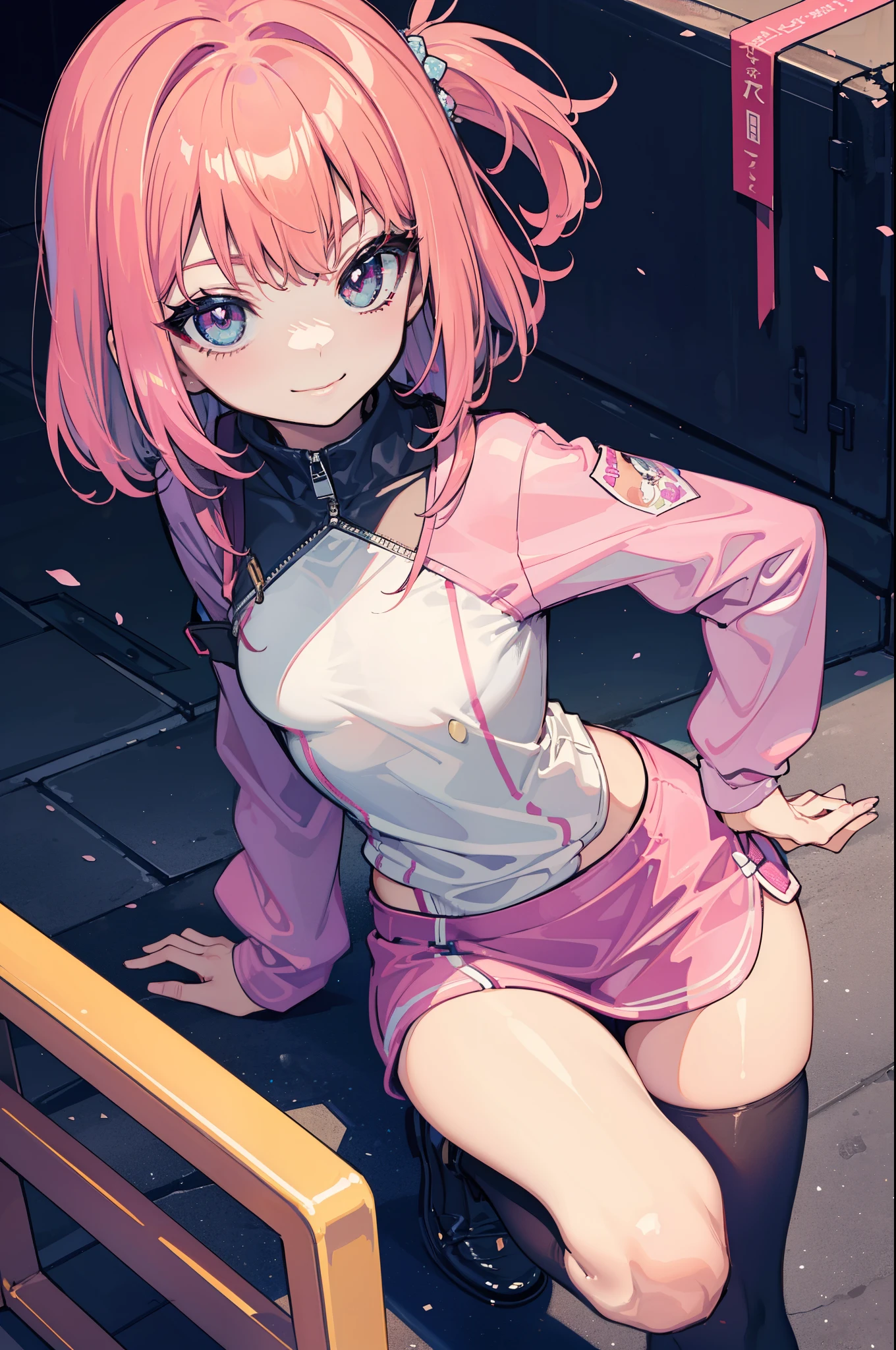 NSFW, 1girl, pink jumpsuit