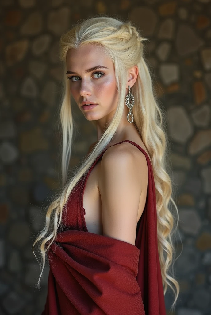 A girl cosplay inspired by Daenerys Targaryen from "Game of Thrones" naked