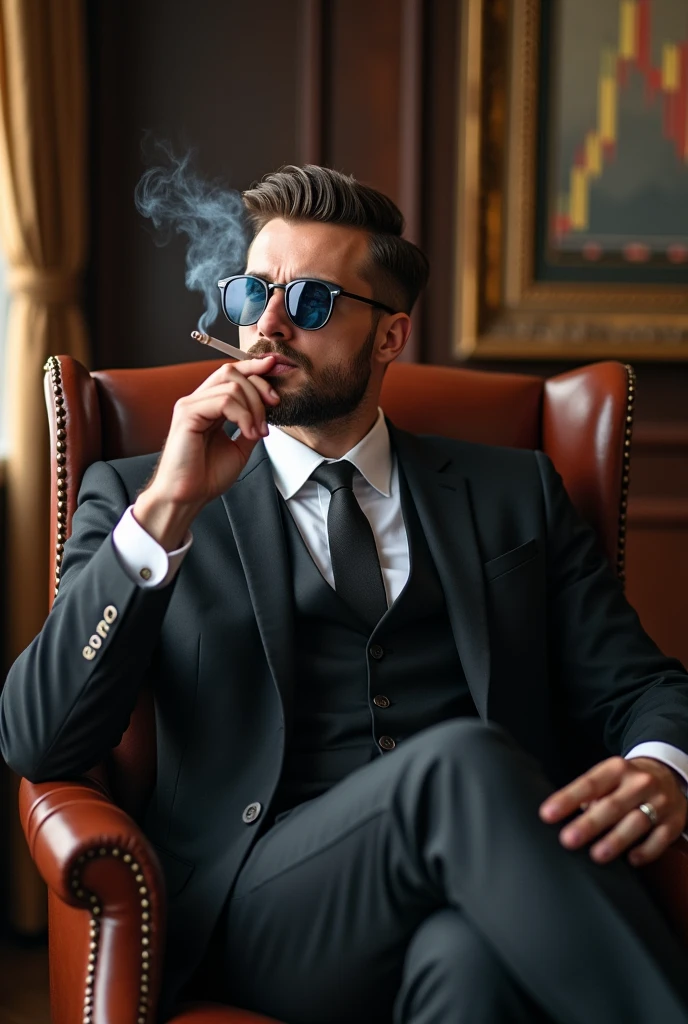 England，Need，Homem de meia idade，sbeard，smoking pipe，sideface，Business suit