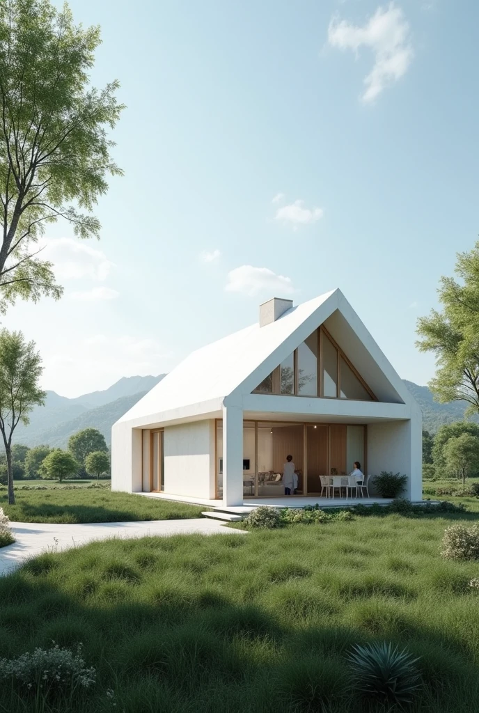 white roof minimal house