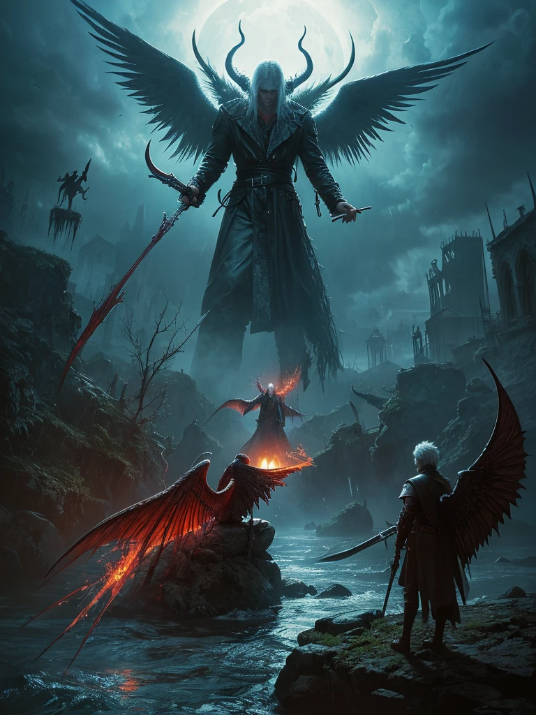 Mythical creatures, author:Zdzislaw Beksiński、Angels and Demons、River of Lamentations、Devil May Cry