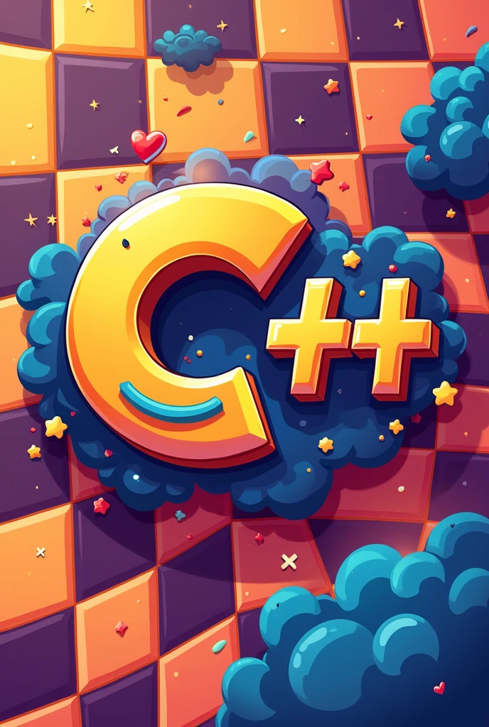 Make me a cover for a large checkered notebook, what say "2nd trimester" a very nice cover that is inspired by the "c++" in animated form so I can draw it