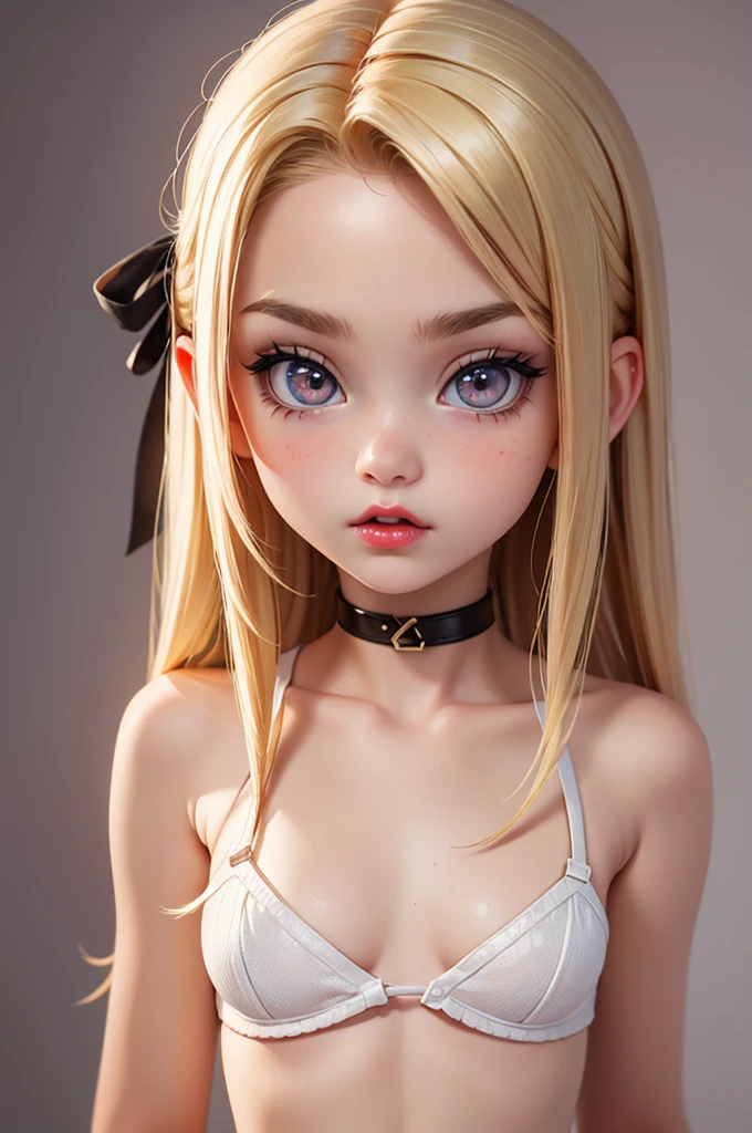 hyperrealistic 16 year old american , blonde, little, perfect tiny body, sexy, dark makeup, perfect slim face, big red lips, very cute face, tiny body, big eyes, young looking, childish looking, no underwear, sexy
