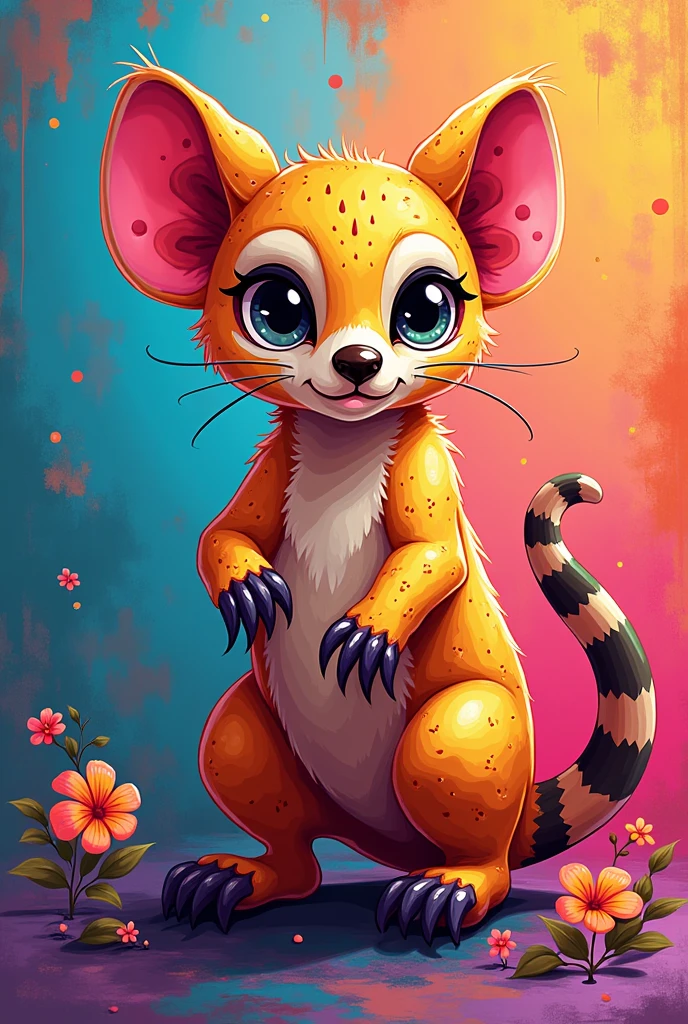 Kinkajou vectorized sparkle paint