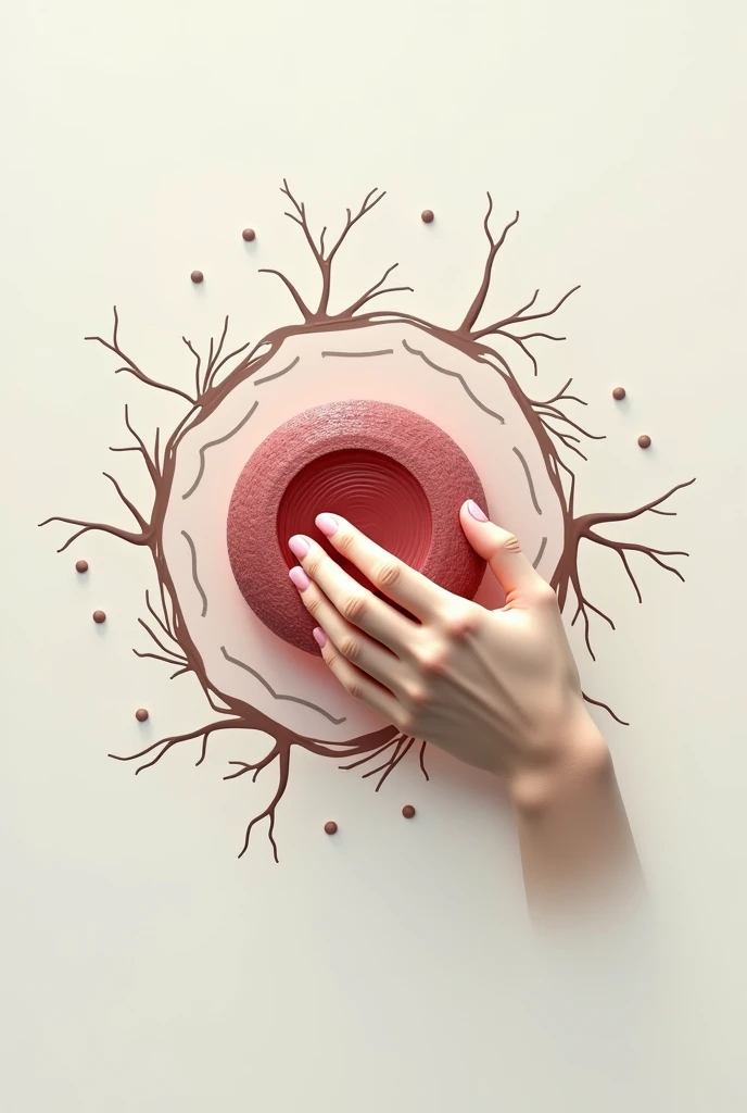 Create an image of a cell with hand on heart