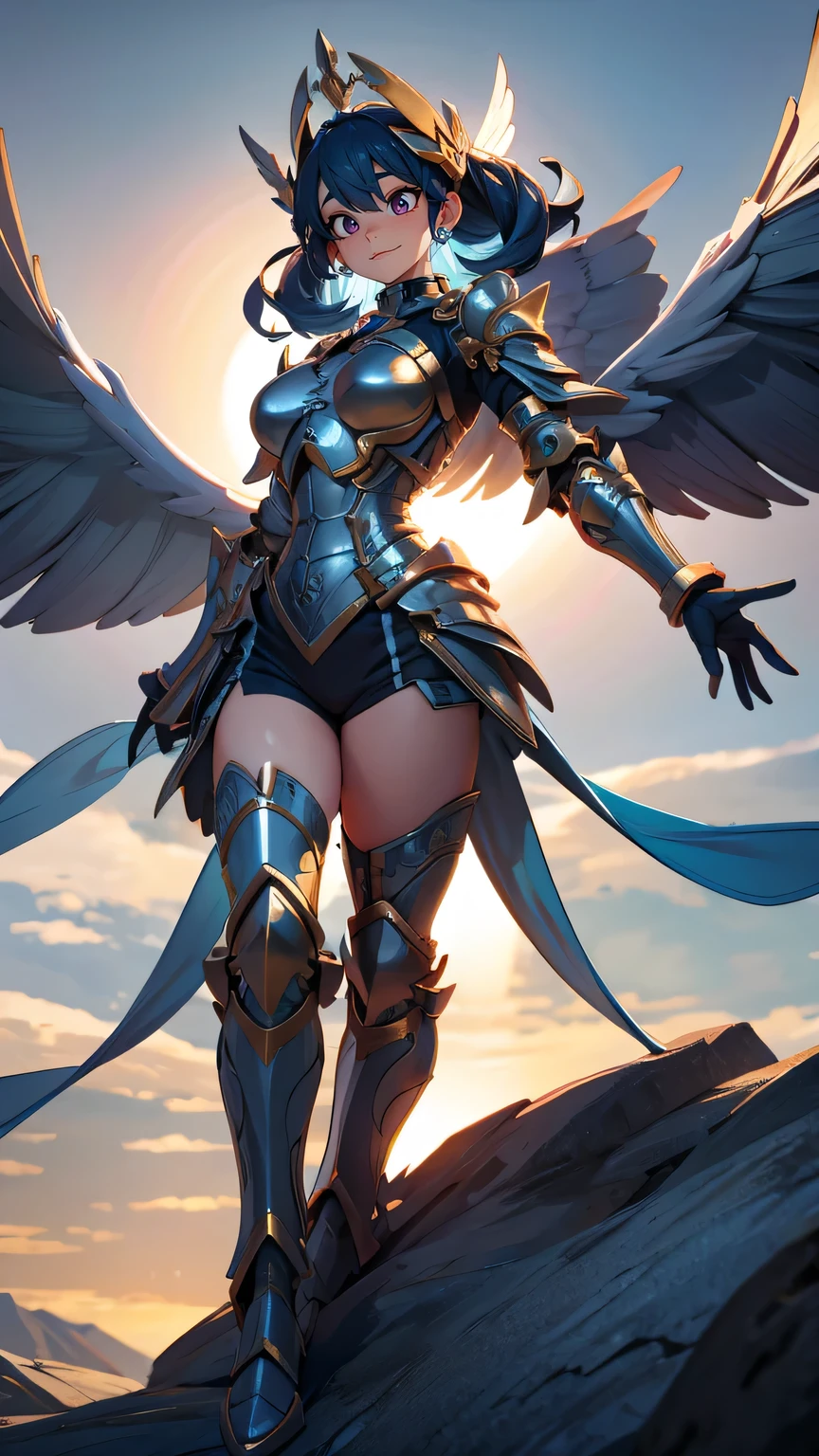 full body,from below,angel armor,Spread your arms and fly down from the sky,(random hairstyle),(Highest image quality,(8k),ultra-realistic,best quality, high quality, high definition, high quality texture,high detail,beautiful detailed,fine detailed,extremely detailed cg,detailed texture,a realistic representation of the face,masterpiece,Sense of presence)